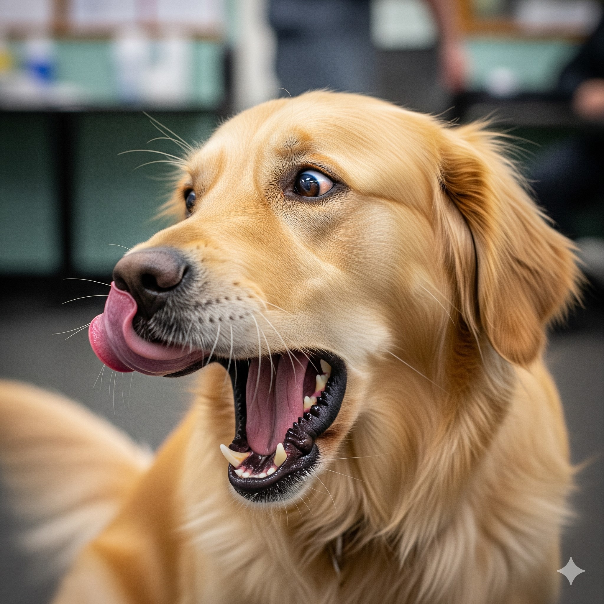 Dog Body Language - a stressed dog